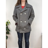 Manteau court en laine vintage gris T.L friperie second life