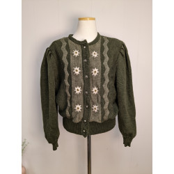 friperie second life pull vert en laine brodé